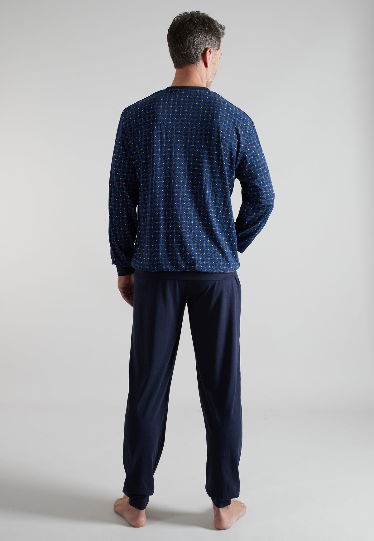 GÖTZBURG Herren Pyjama blau bedruckt