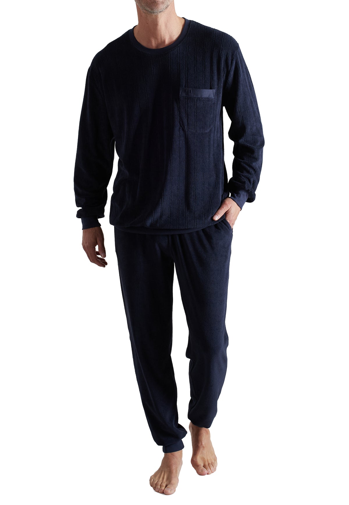 GÖTZBURG Herren Pyjama blau uni
