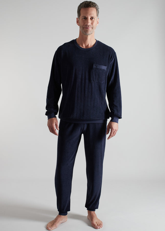 GÖTZBURG Herren Pyjama blau uni