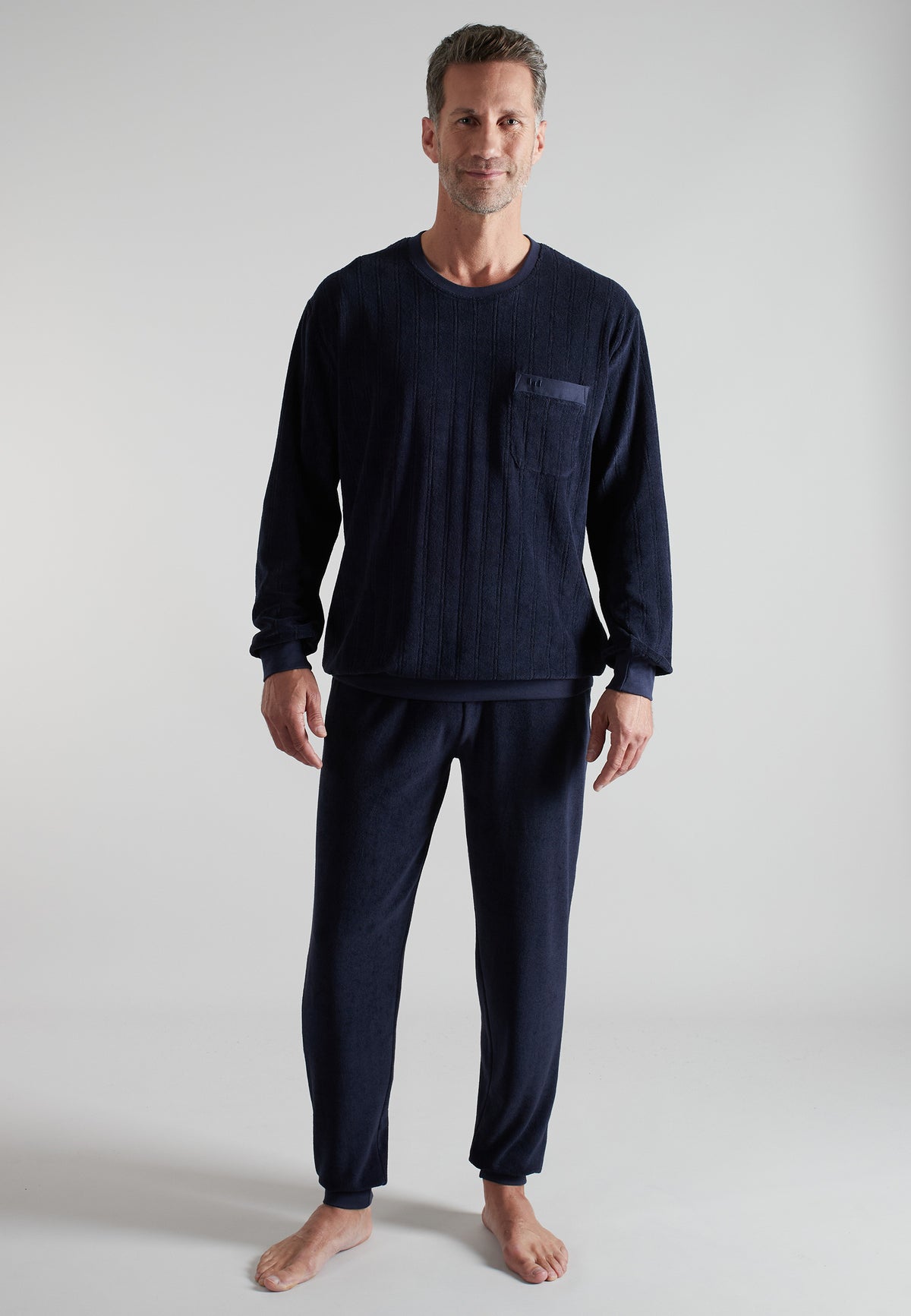 GÖTZBURG Herren Pyjama blau uni