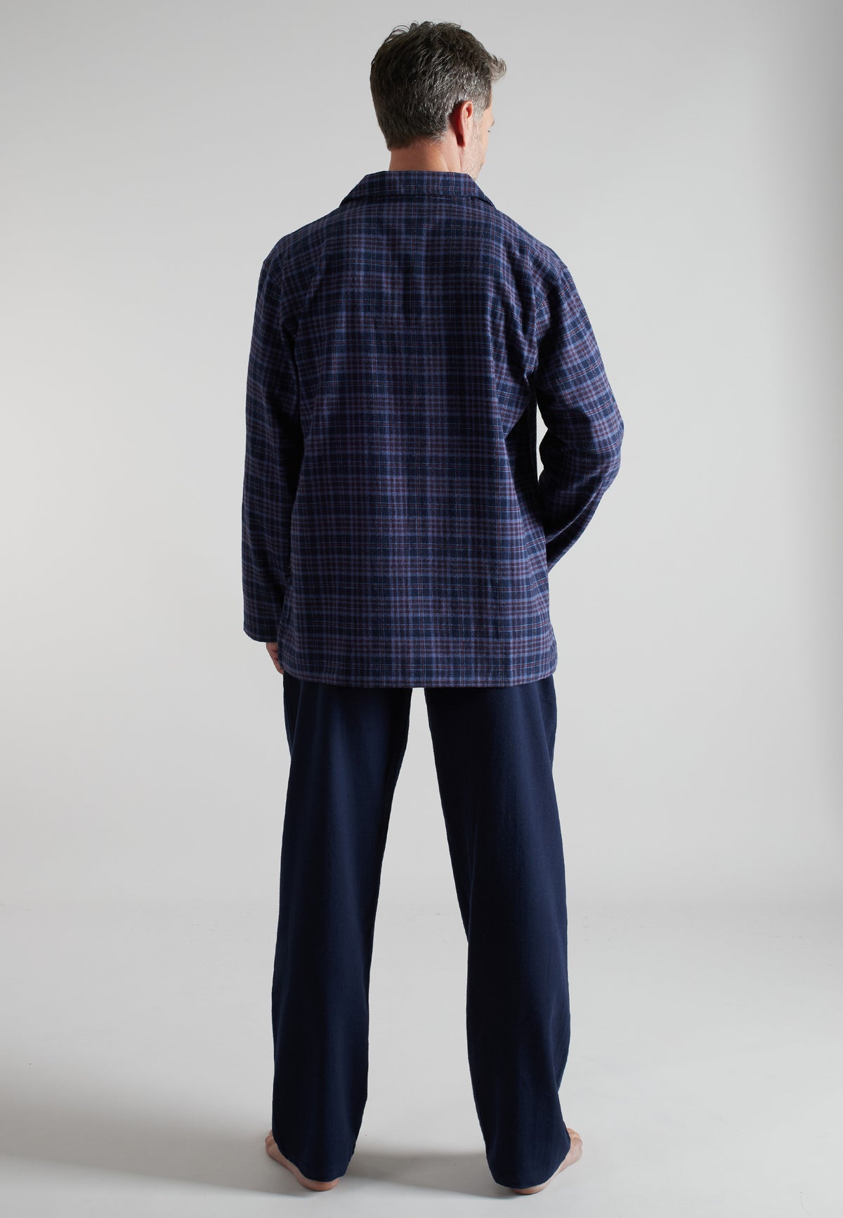 GÖTZBURG Herren Pyjama blau kariert