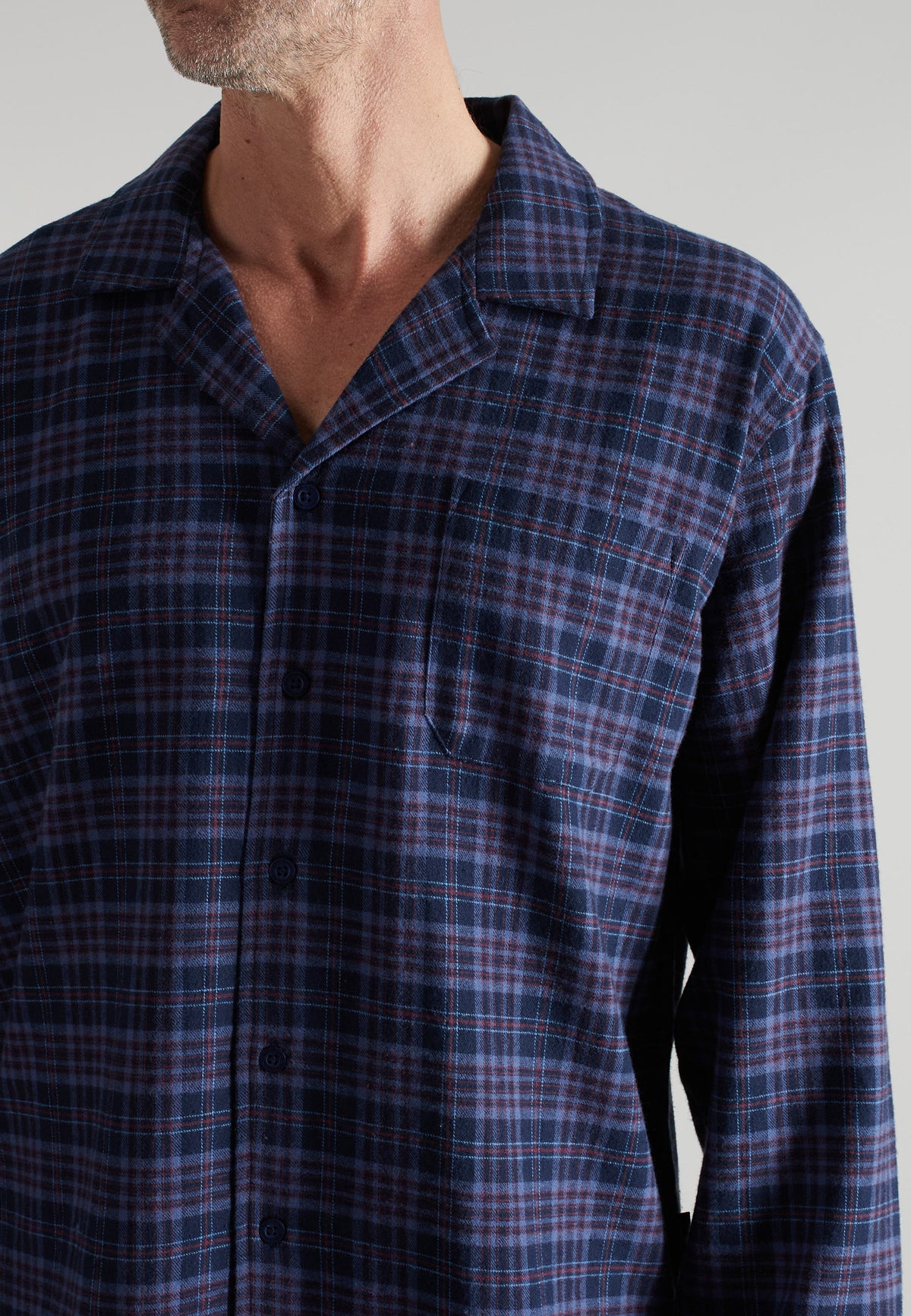 GÖTZBURG Herren Pyjama blau kariert
