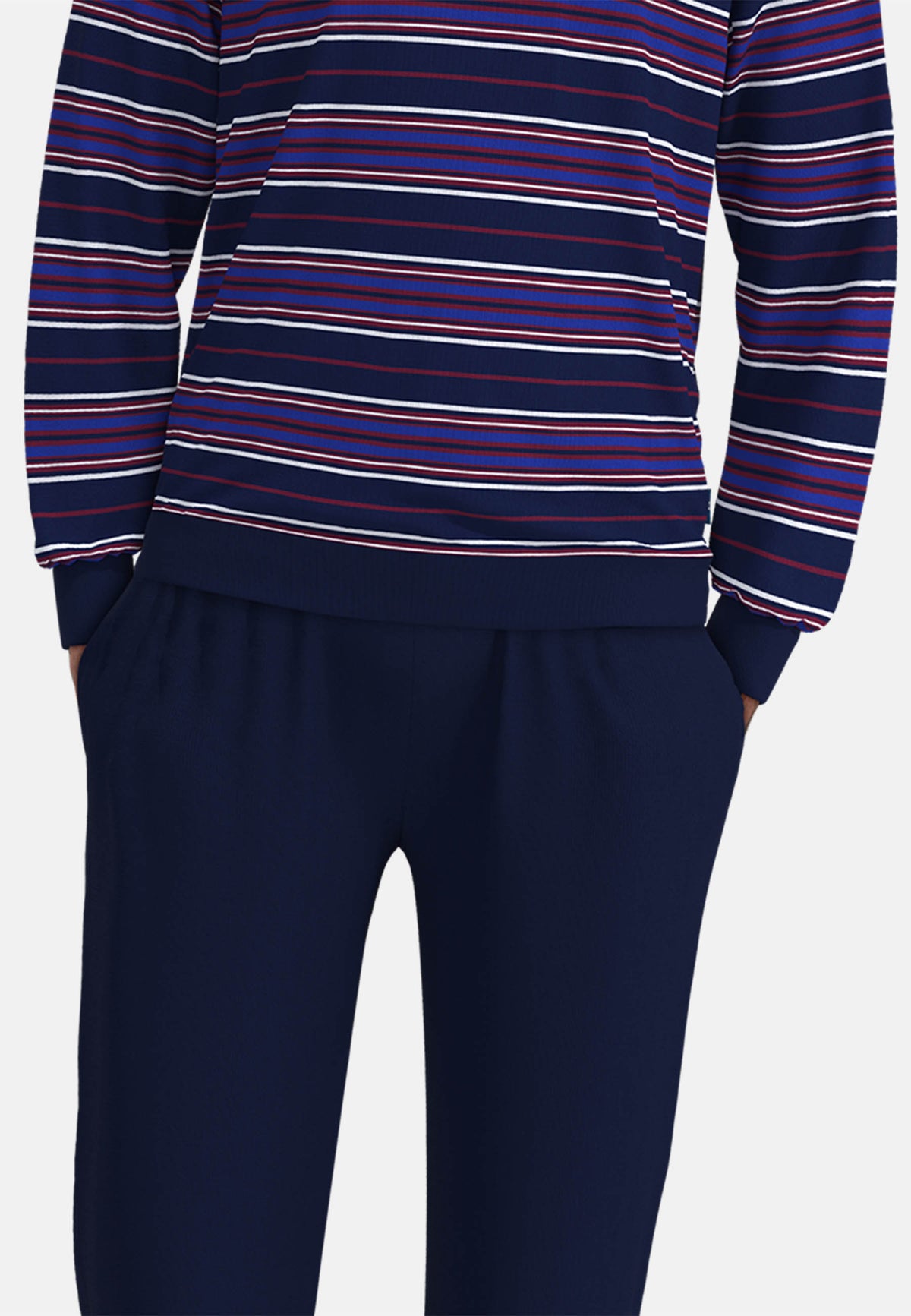 GÖTZBURG Herren Pyjama blau quergestreift