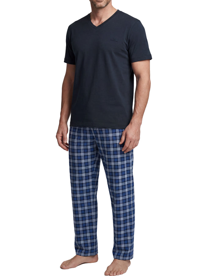 GÖTZBURG Herren Pyjama blau uni