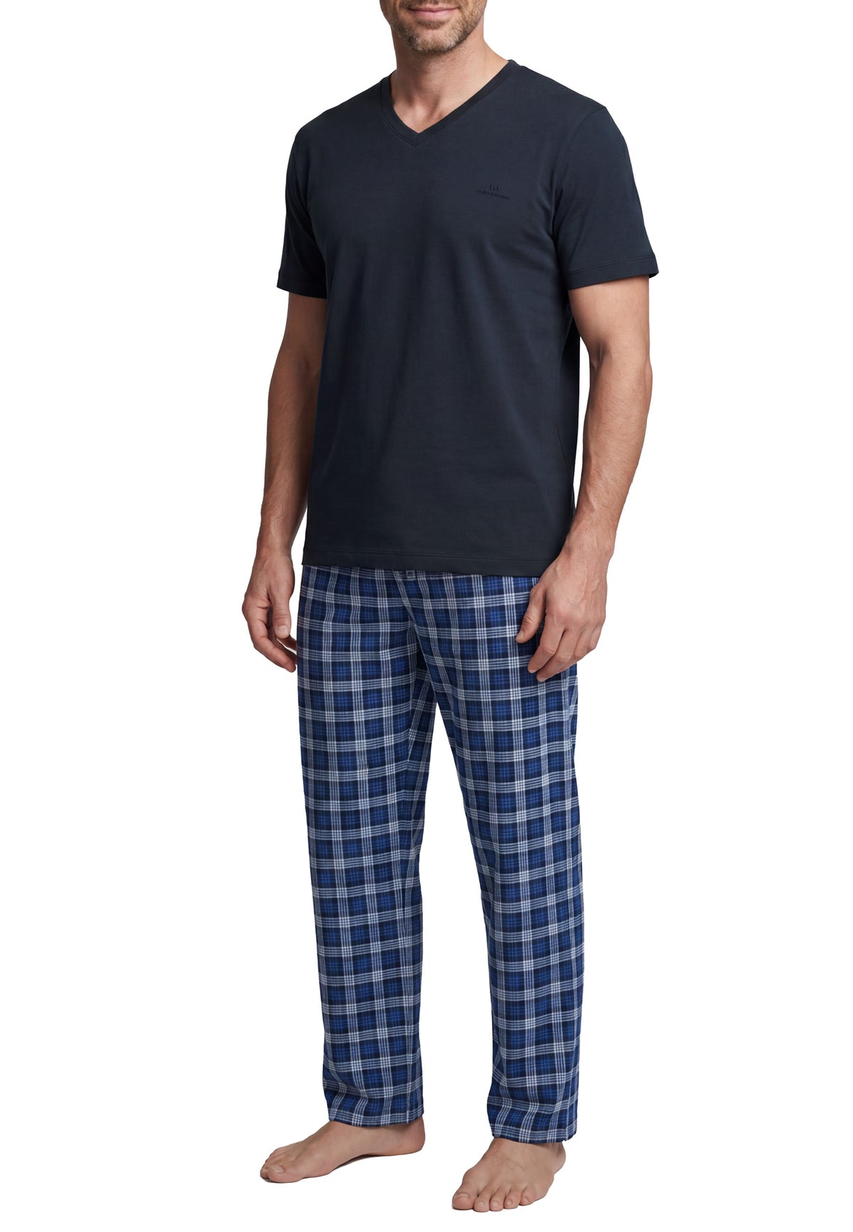 GÖTZBURG Herren Pyjama blau uni
