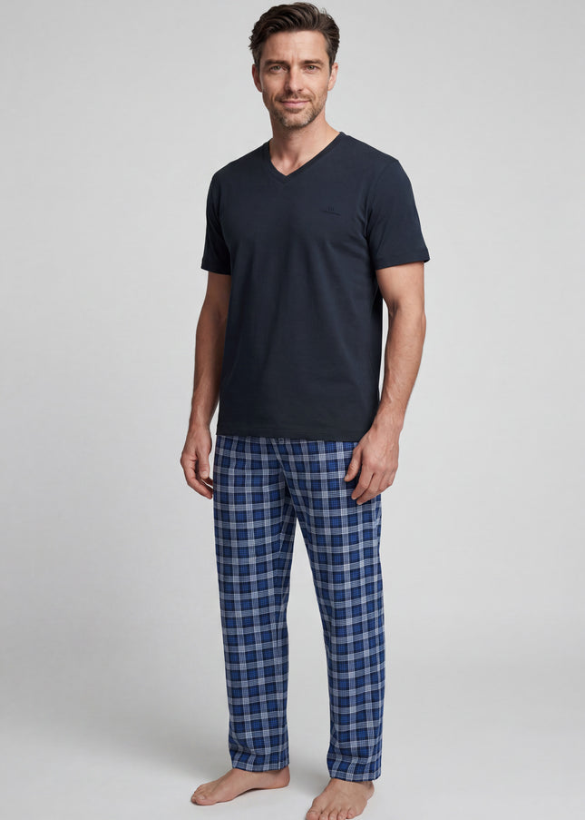 GÖTZBURG Herren Pyjama blau uni