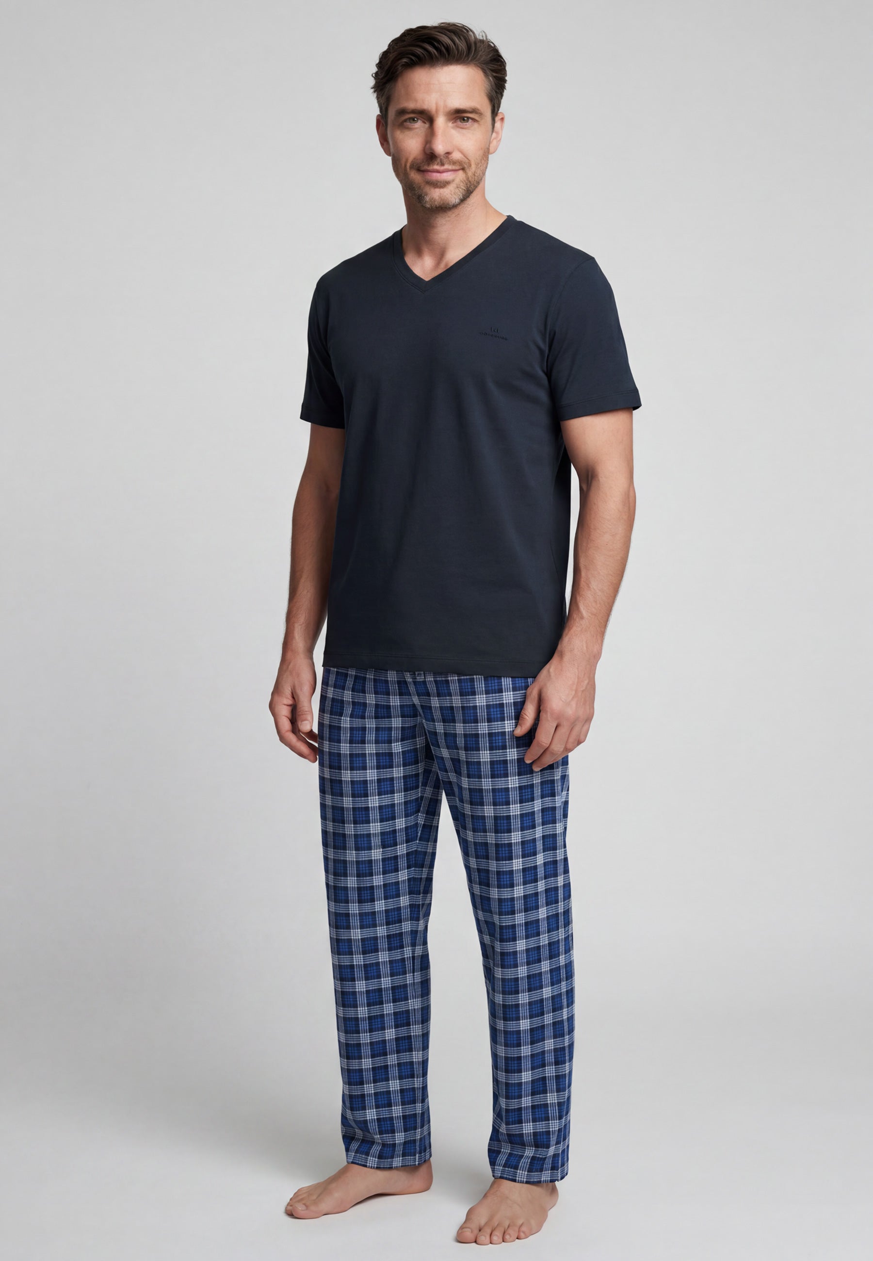 GÖTZBURG Herren Pyjama blau uni