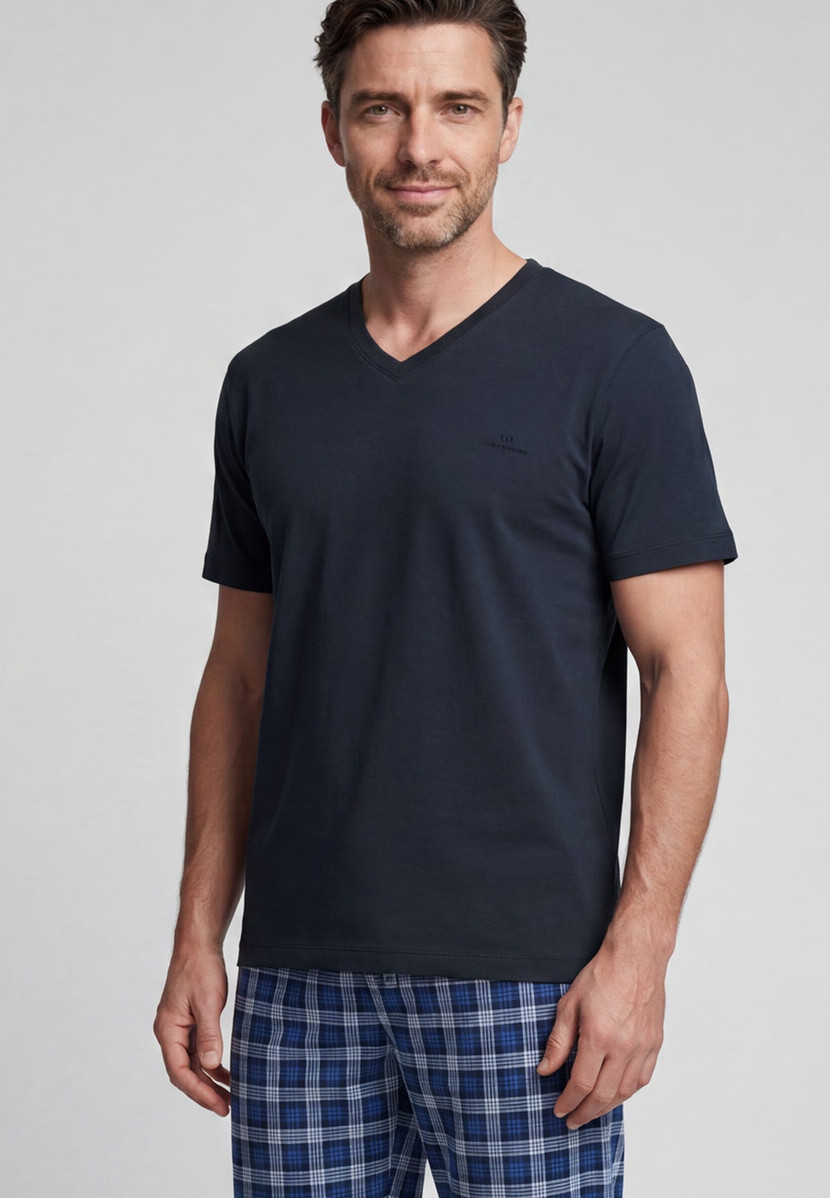 GÖTZBURG Herren Pyjama blau uni