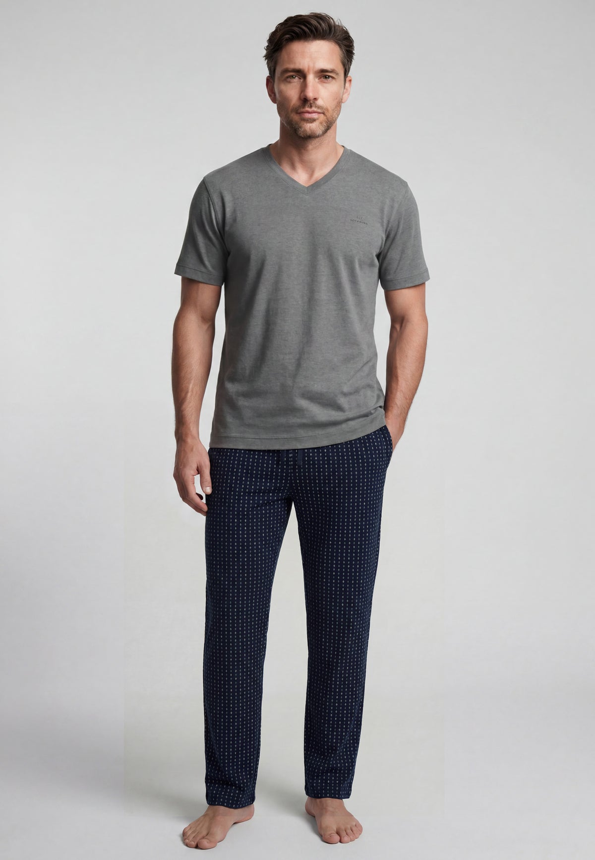 GÖTZBURG Herren Pyjama blau uni