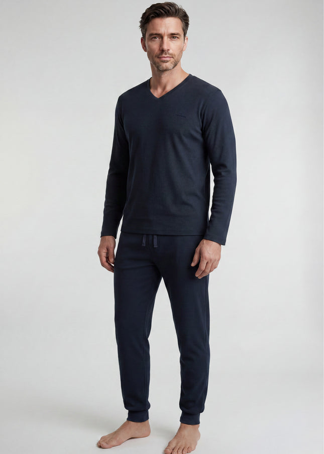 GÖTZBURG Herren Pyjama blau uni