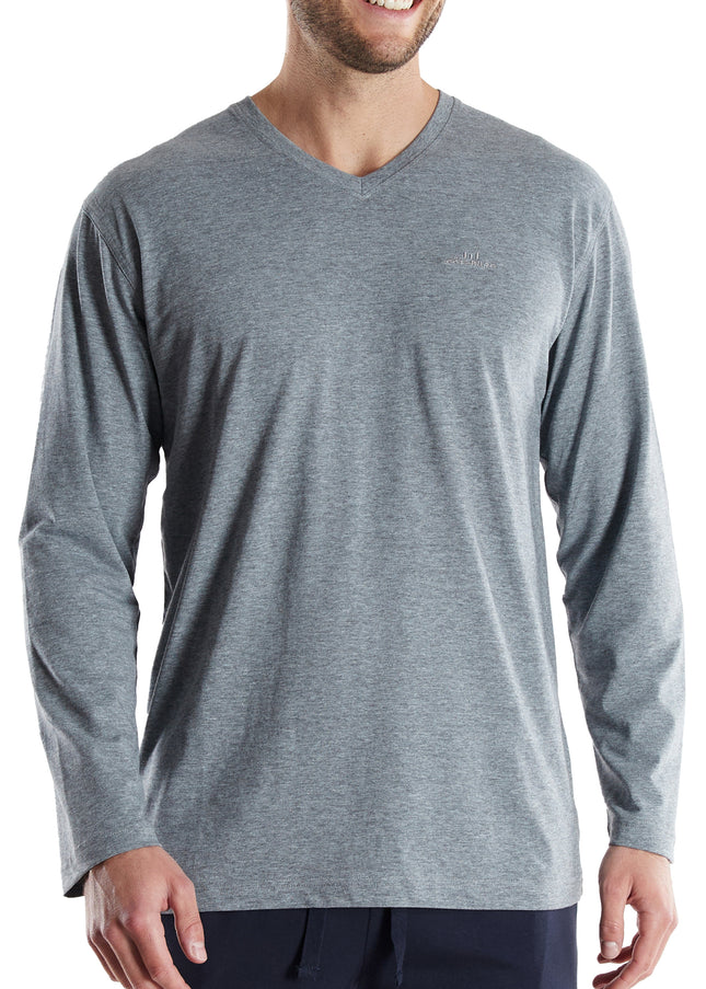 GÖTZBURG Herren Longsleeve grau uni