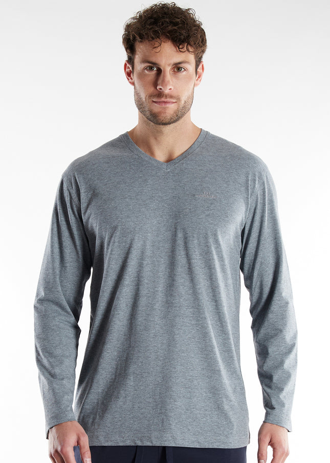 GÖTZBURG Herren Longsleeve grau uni