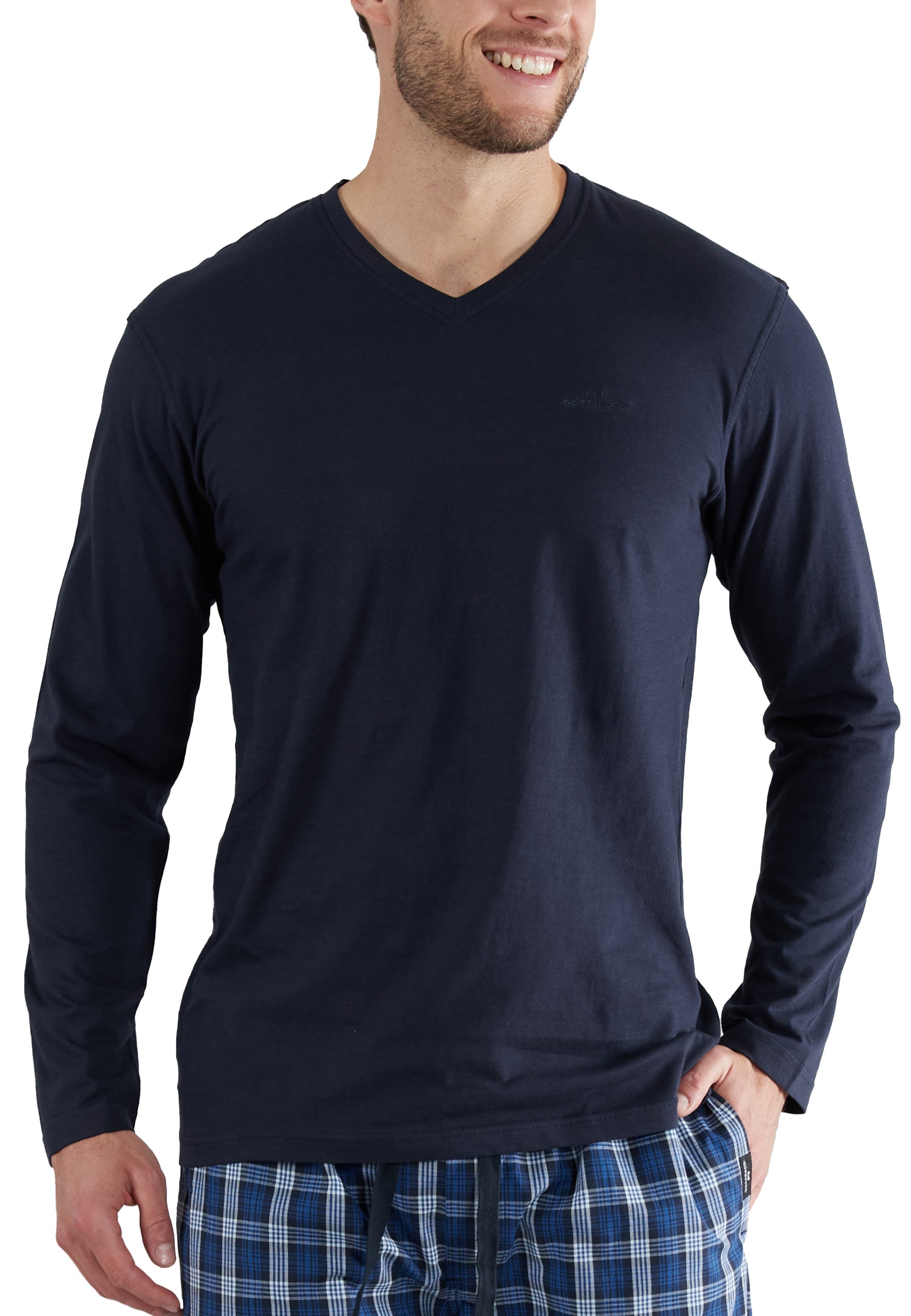 GÖTZBURG Herren Longsleeve blau uni
