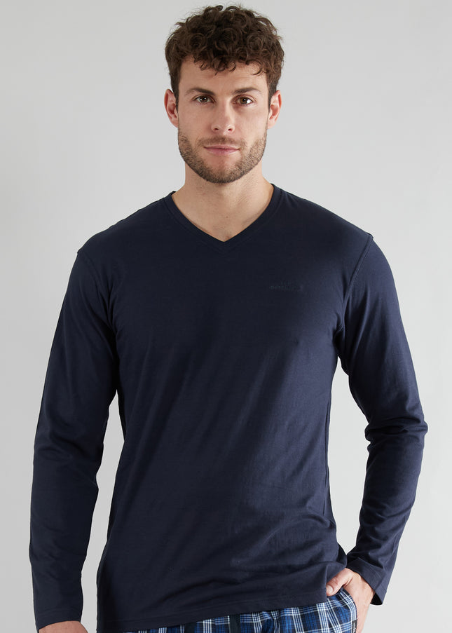 GÖTZBURG Herren Longsleeve blau uni