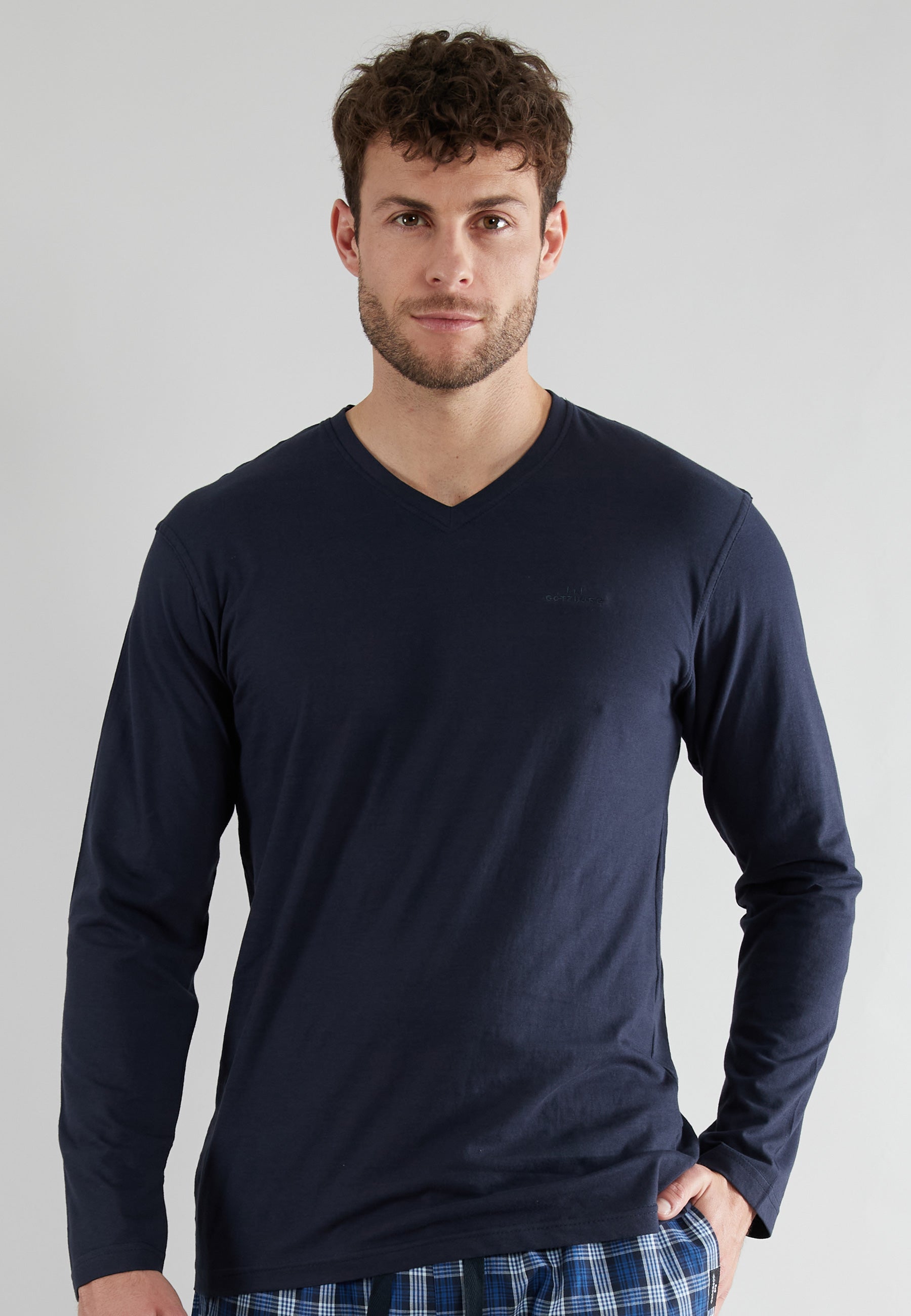 GÖTZBURG Herren Longsleeve blau uni