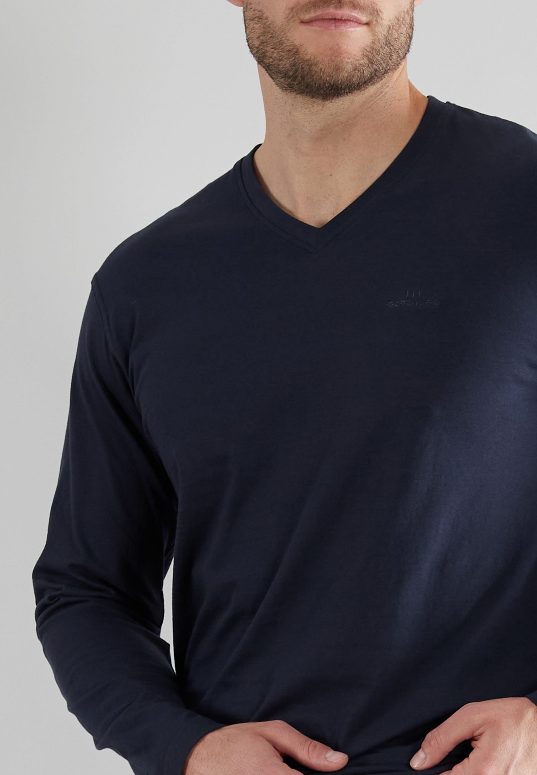 GÖTZBURG Herren Longsleeve blau uni