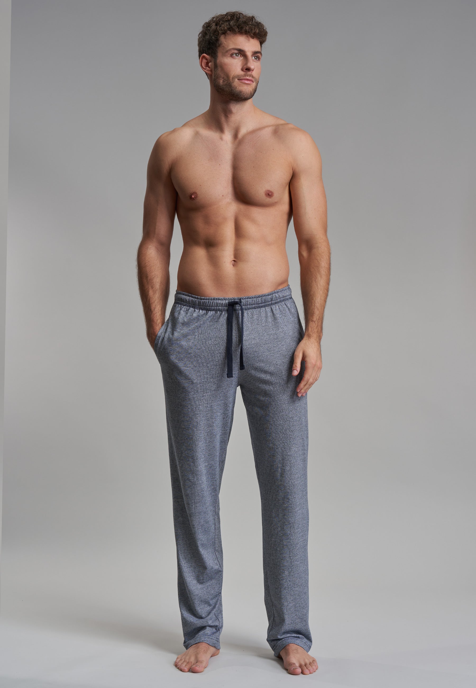 GÖTZBURG Herren Lange-Hose blau melange
