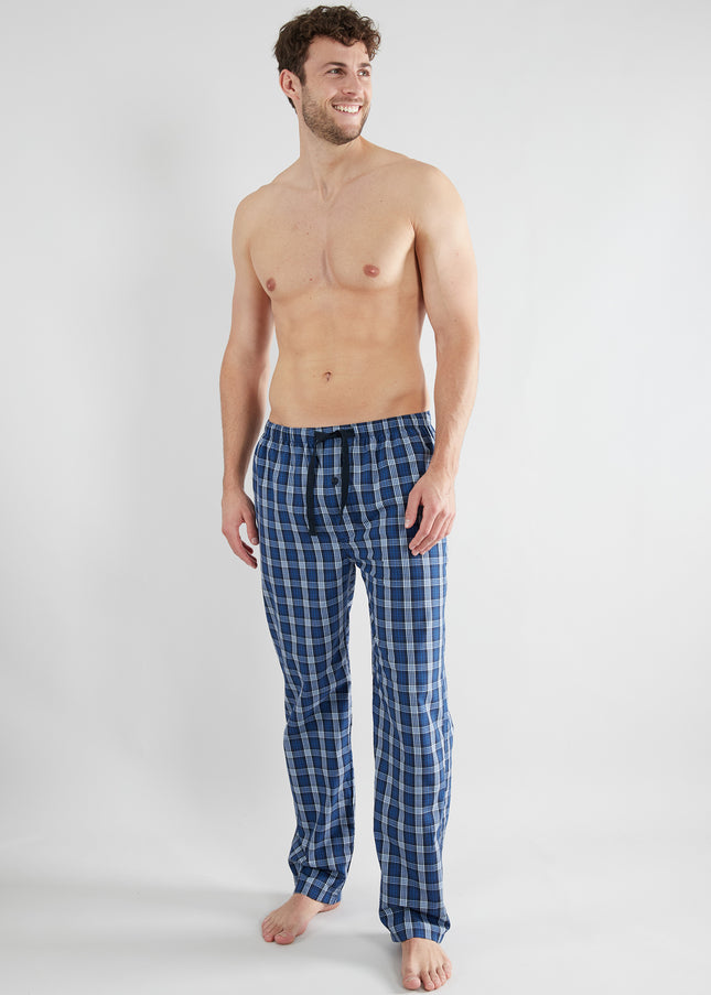 GÖTZBURG Herren Lange-Hose blau kariert