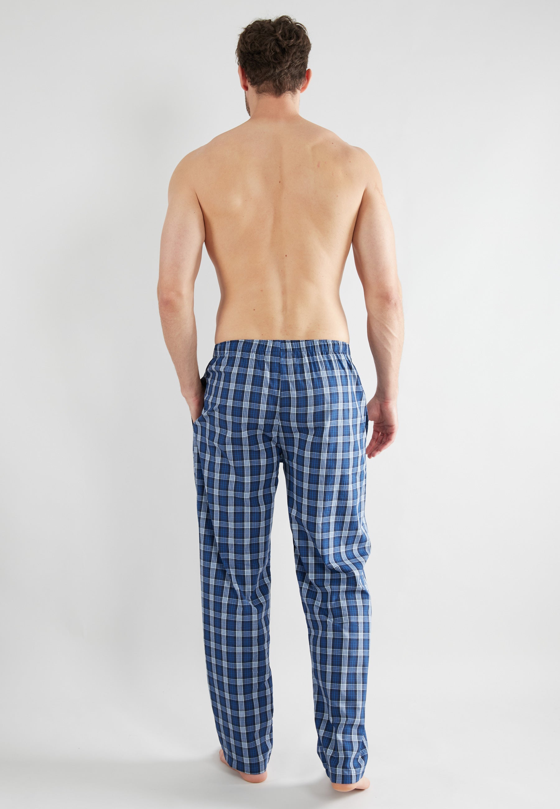 GÖTZBURG Herren Lange-Hose blau kariert