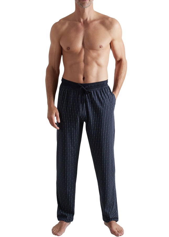 GÖTZBURG Herren Lange-Hose blau bedruckt