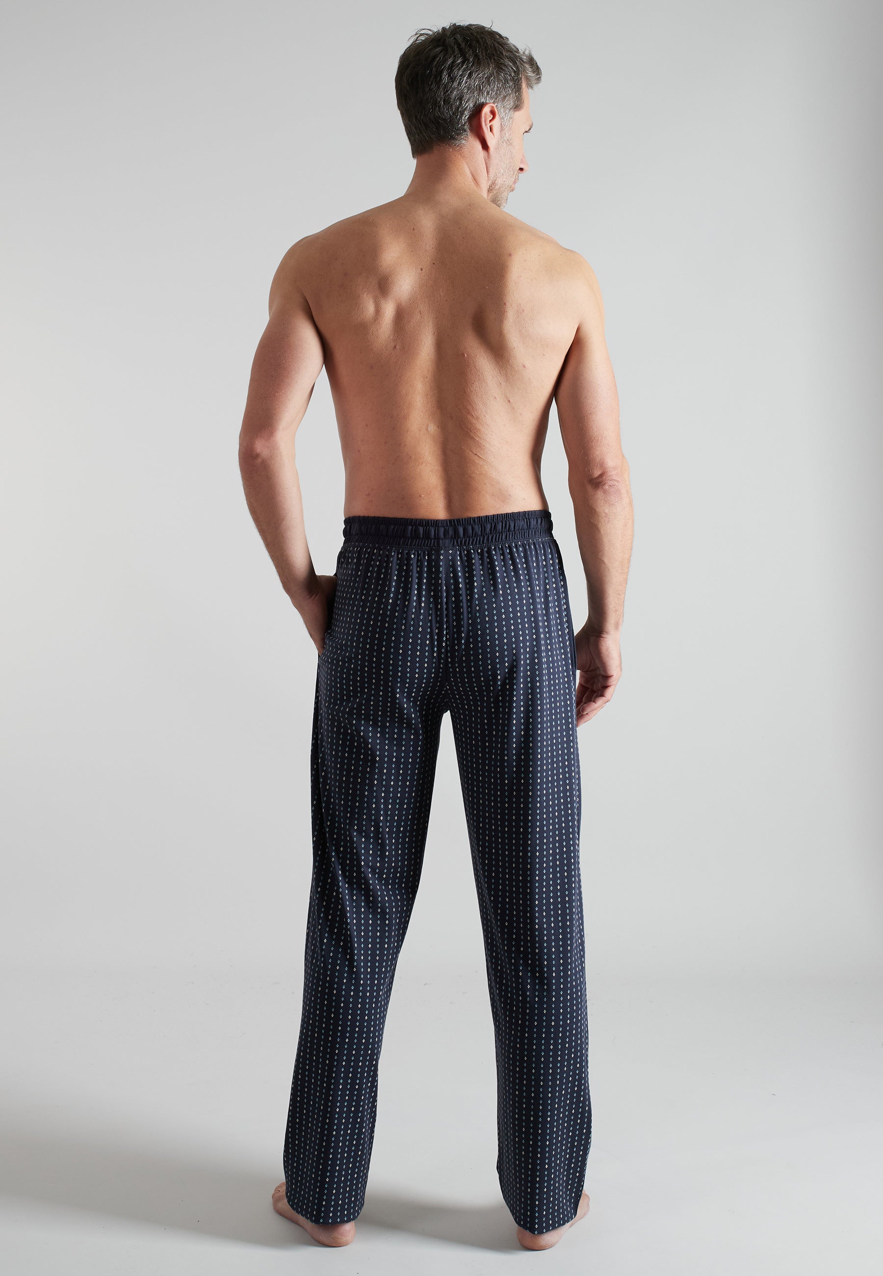 GÖTZBURG Herren Lange-Hose blau bedruckt