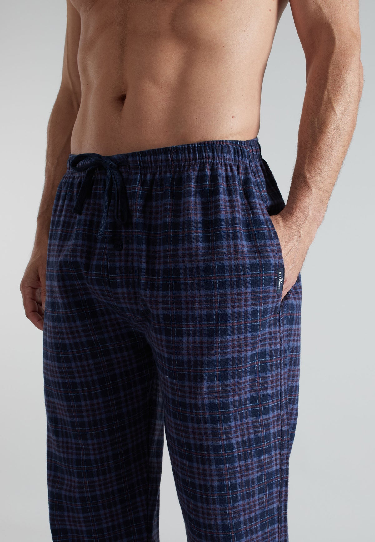 GÖTZBURG Herren Lange-Hose blau kariert
