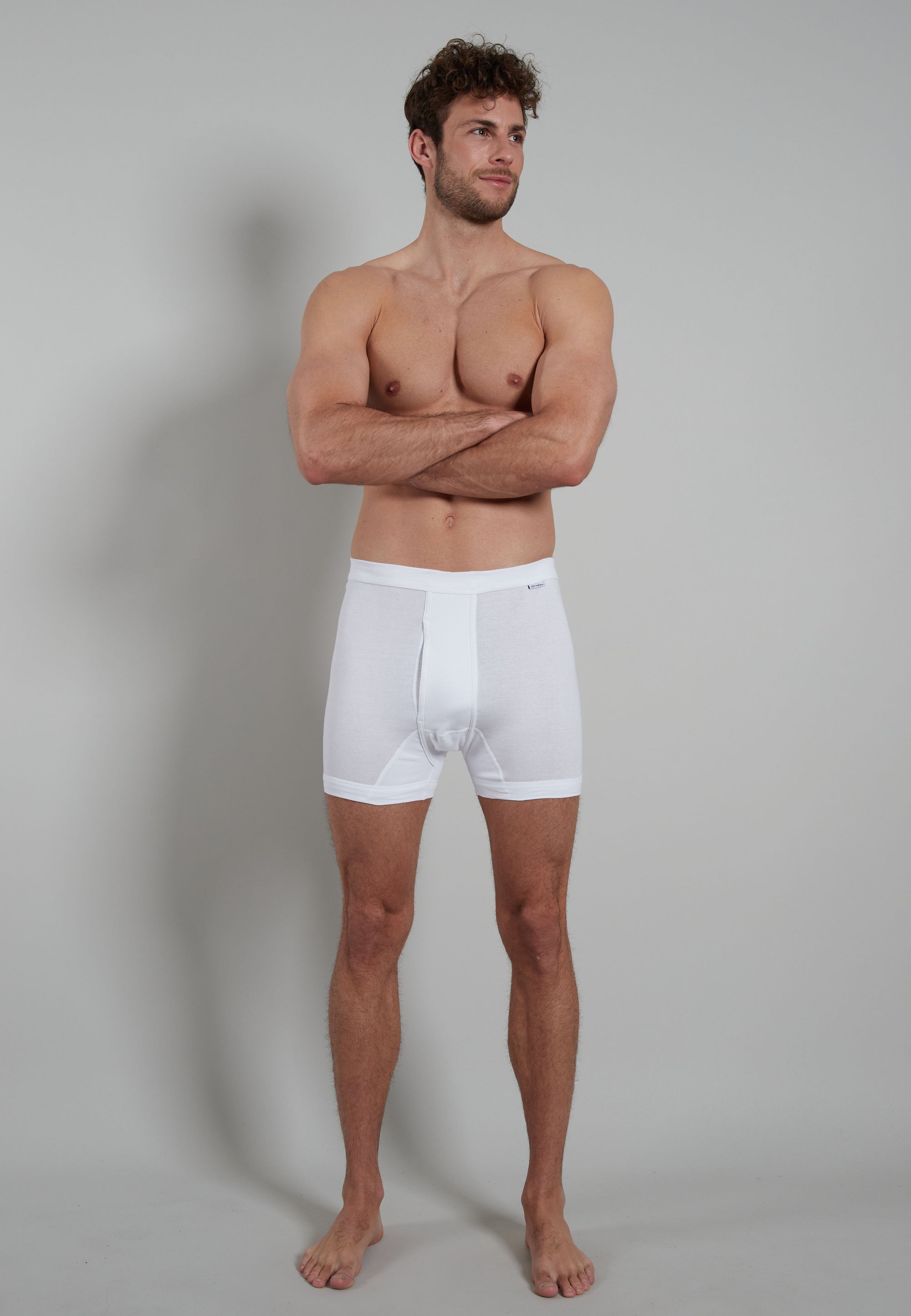 GÖTZBURG Herren Kurze-Hose weiß uni
