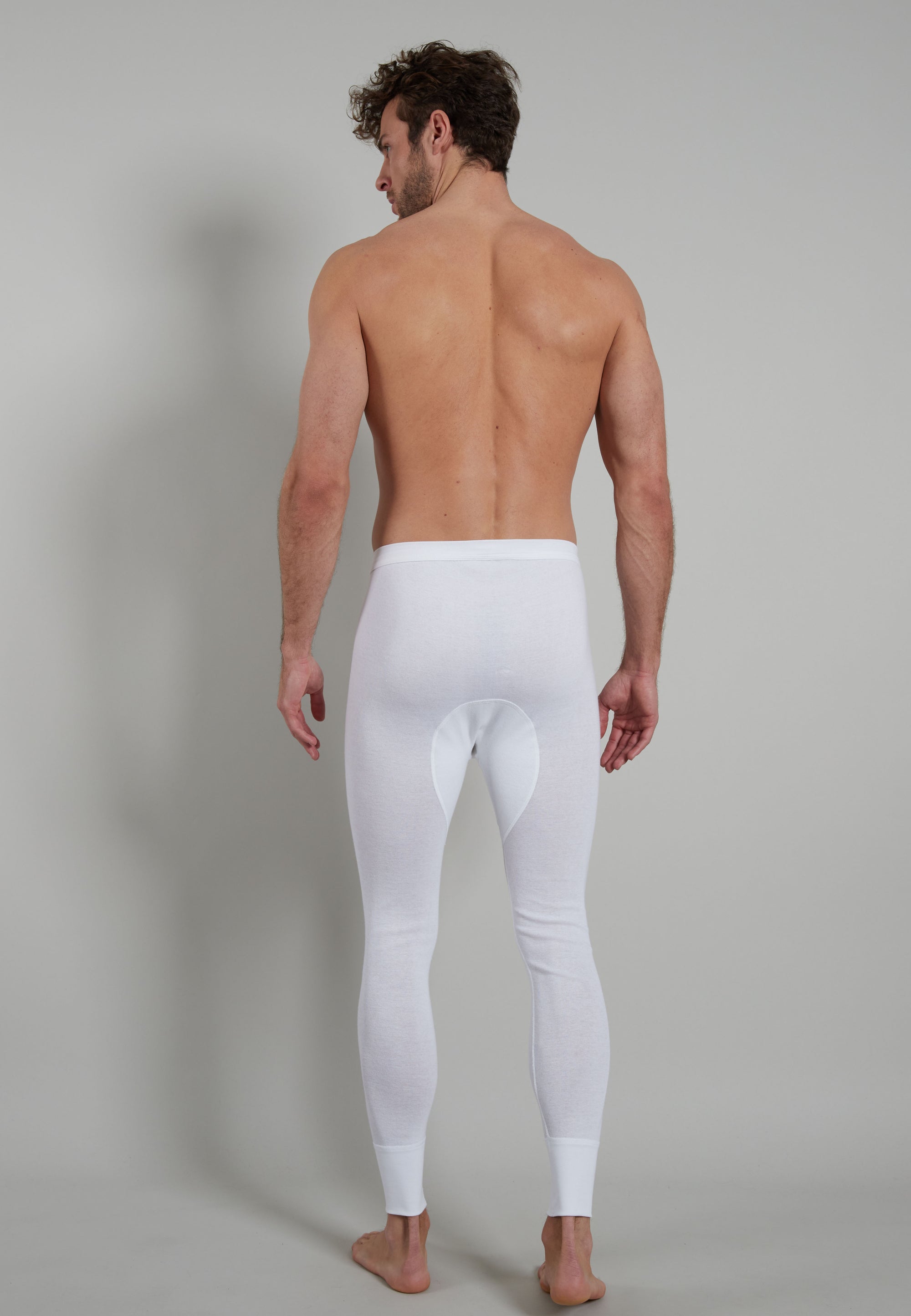 GÖTZBURG Herren lange Unterhose weiß uni