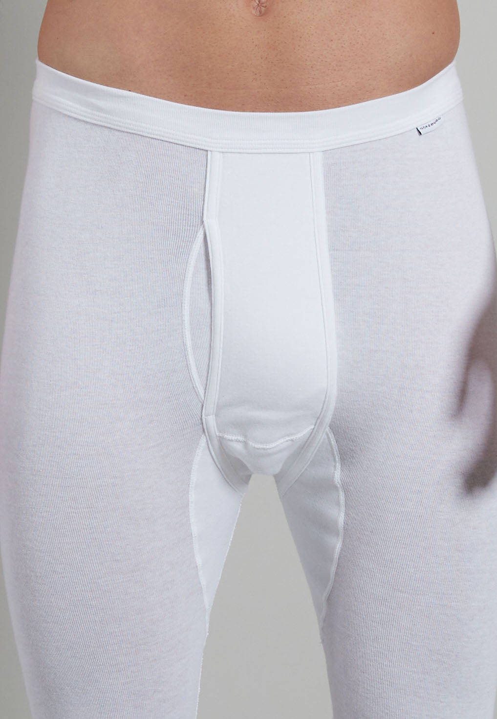 GÖTZBURG Herren lange Unterhose weiß uni