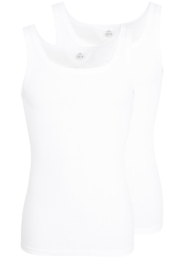 GÖTZBURG Herren Tank-Top weiß uni 2er Pack