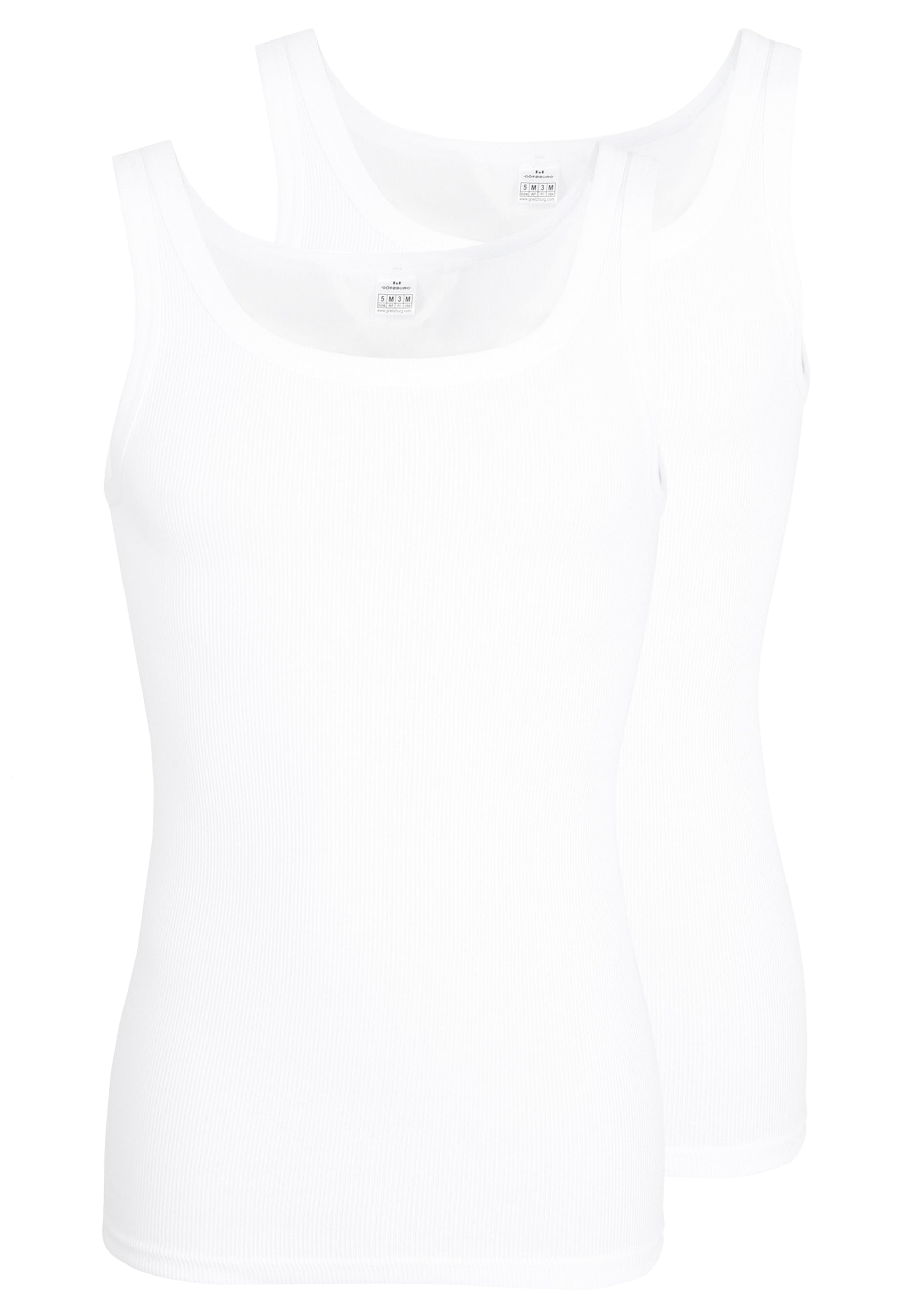 GÖTZBURG Herren Tank-Top weiß uni 2er Pack