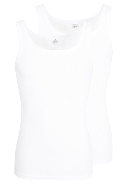 GÖTZBURG Herren Tank-Top weiß uni 2er Pack