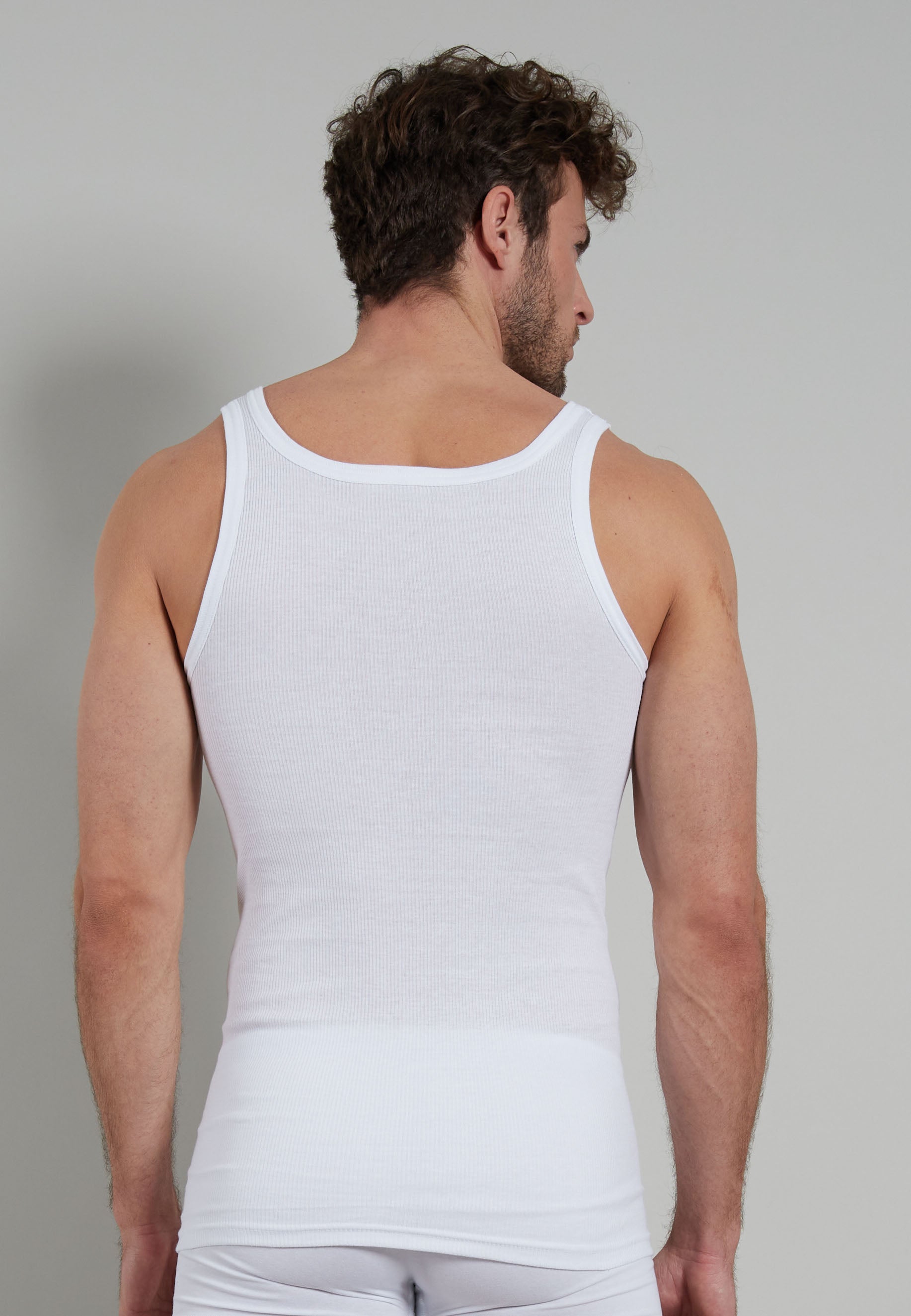 GÖTZBURG Herren Tank-Top weiß uni 2er Pack