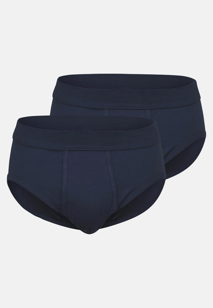 GÖTZBURG Herren Slip blau uni 2er Pack