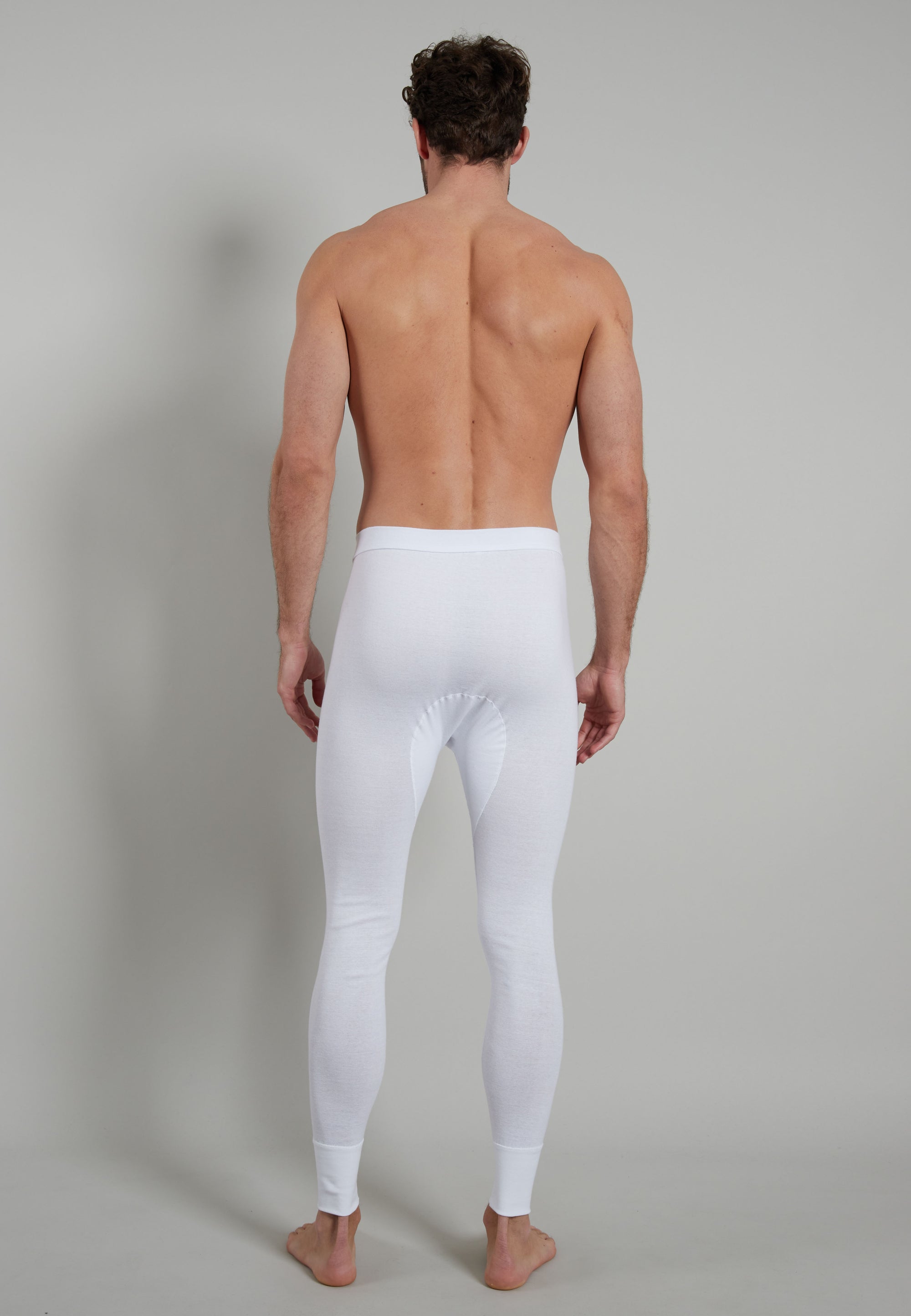 GÖTZBURG Herren lange Unterhose weiß uni