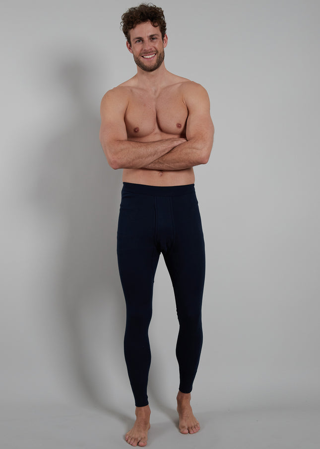 GÖTZBURG Herren lange Unterhose blau uni