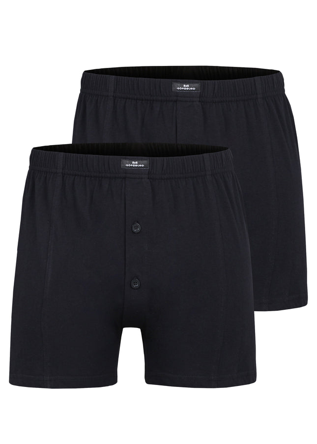 GÖTZBURG Herren Boxershort schwarz uni 2er Pack