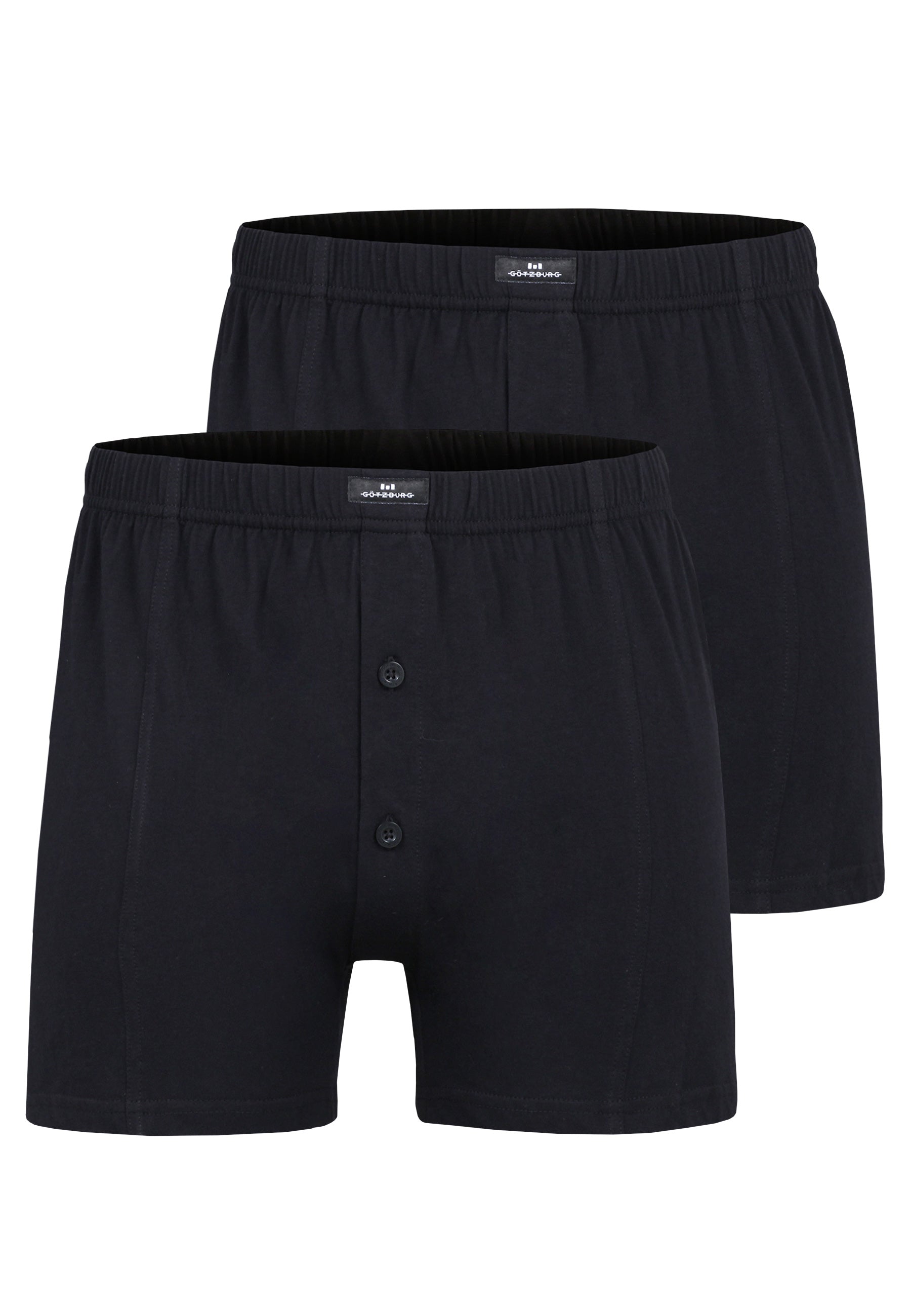 GÖTZBURG Herren Boxershort schwarz uni 2er Pack