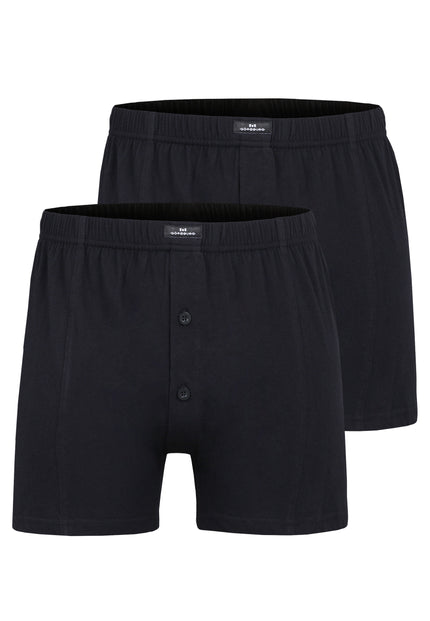 GÖTZBURG Herren Boxershort schwarz uni 2er Pack
