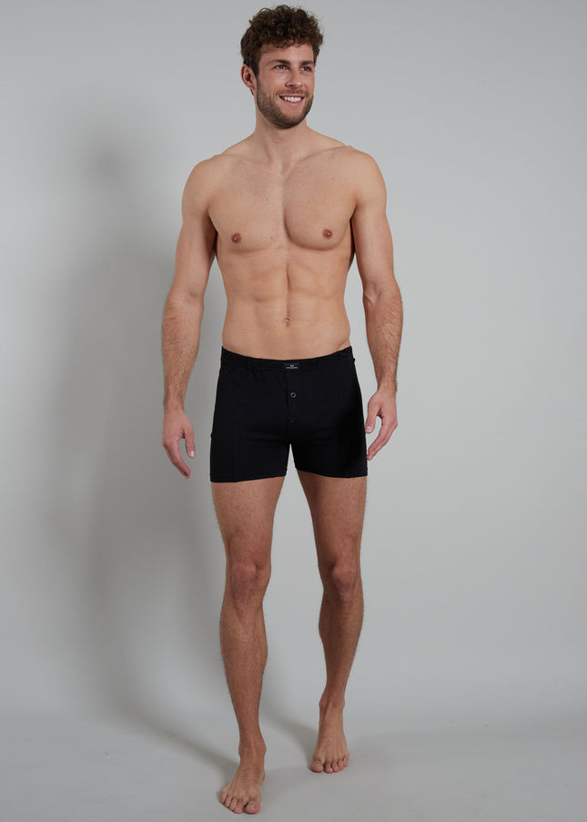 GÖTZBURG Herren Boxershort schwarz uni 2er Pack