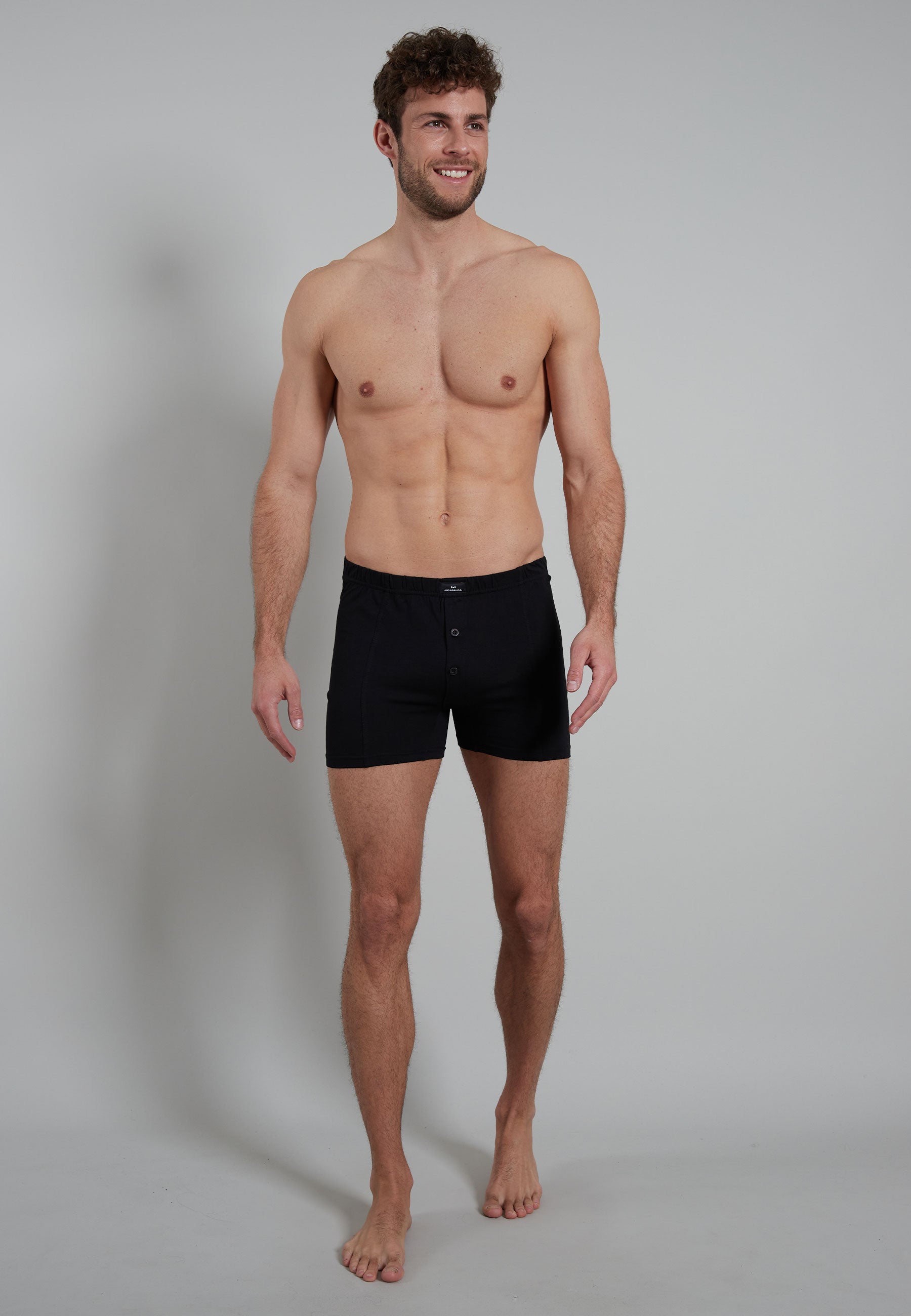 GÖTZBURG Herren Boxershort schwarz uni 2er Pack