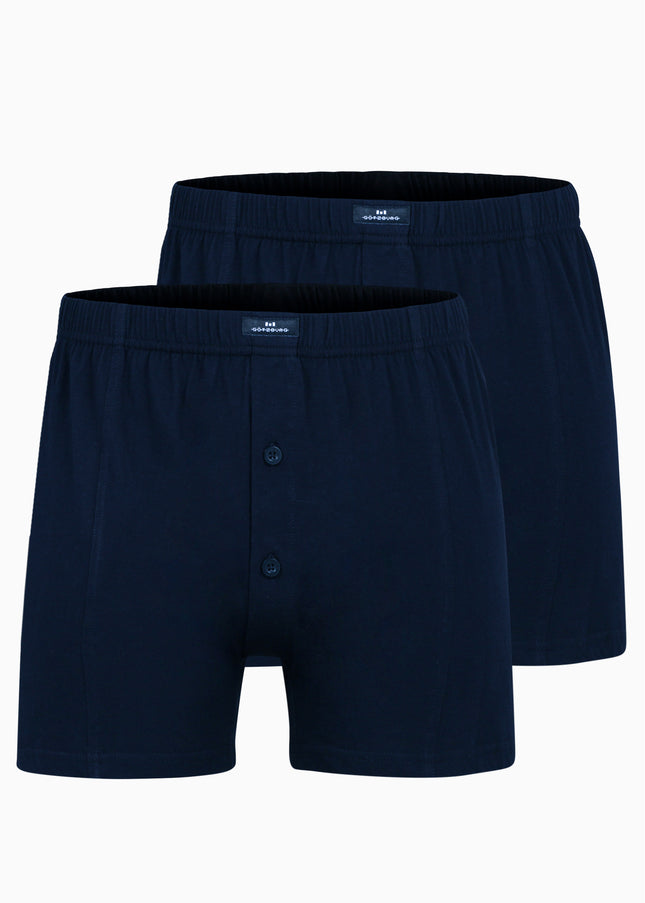 GÖTZBURG Herren Boxershort blau uni 2er Pack