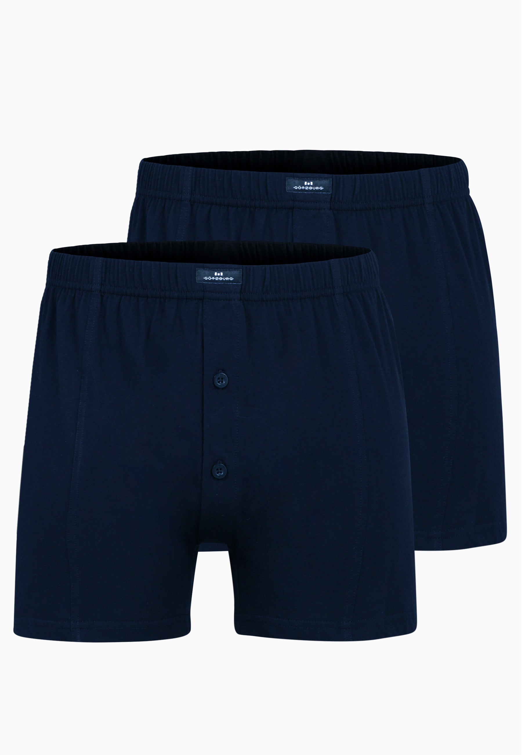 GÖTZBURG Herren Boxershort blau uni 2er Pack