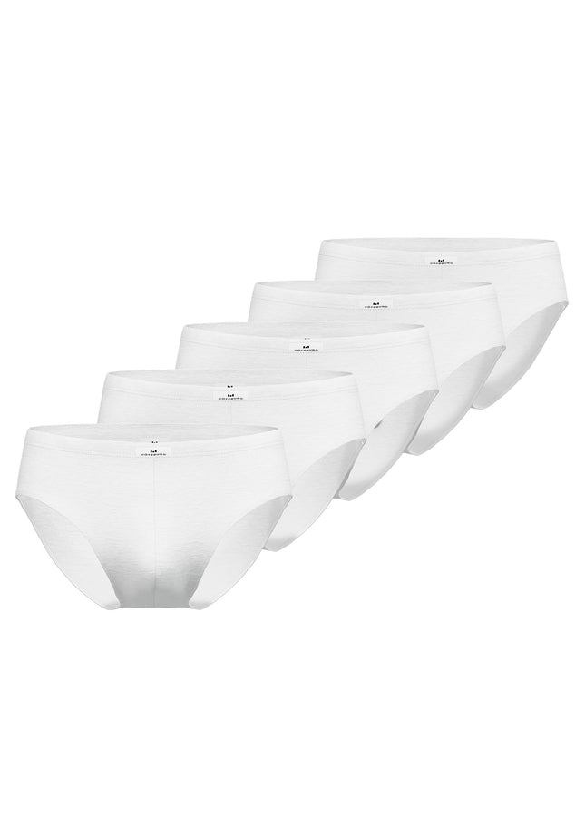 GÖTZBURG Herren Sport-Slip weiß uni 5er Pack