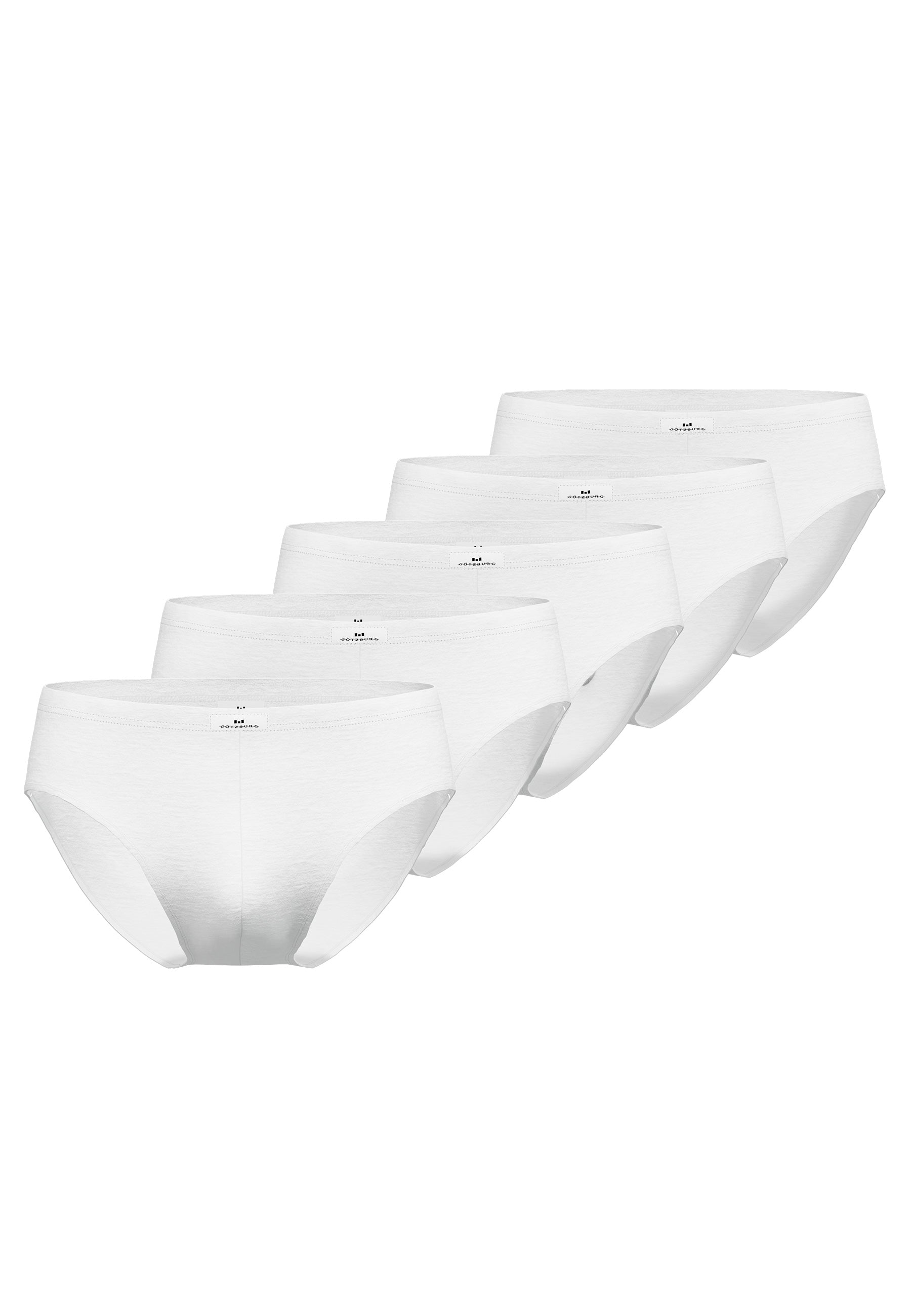 GÖTZBURG Herren Sport-Slip weiß uni 5er Pack