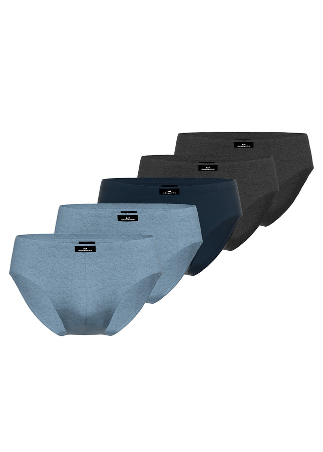 GÖTZBURG Herren Sport-Slip blau uni 5er Pack
