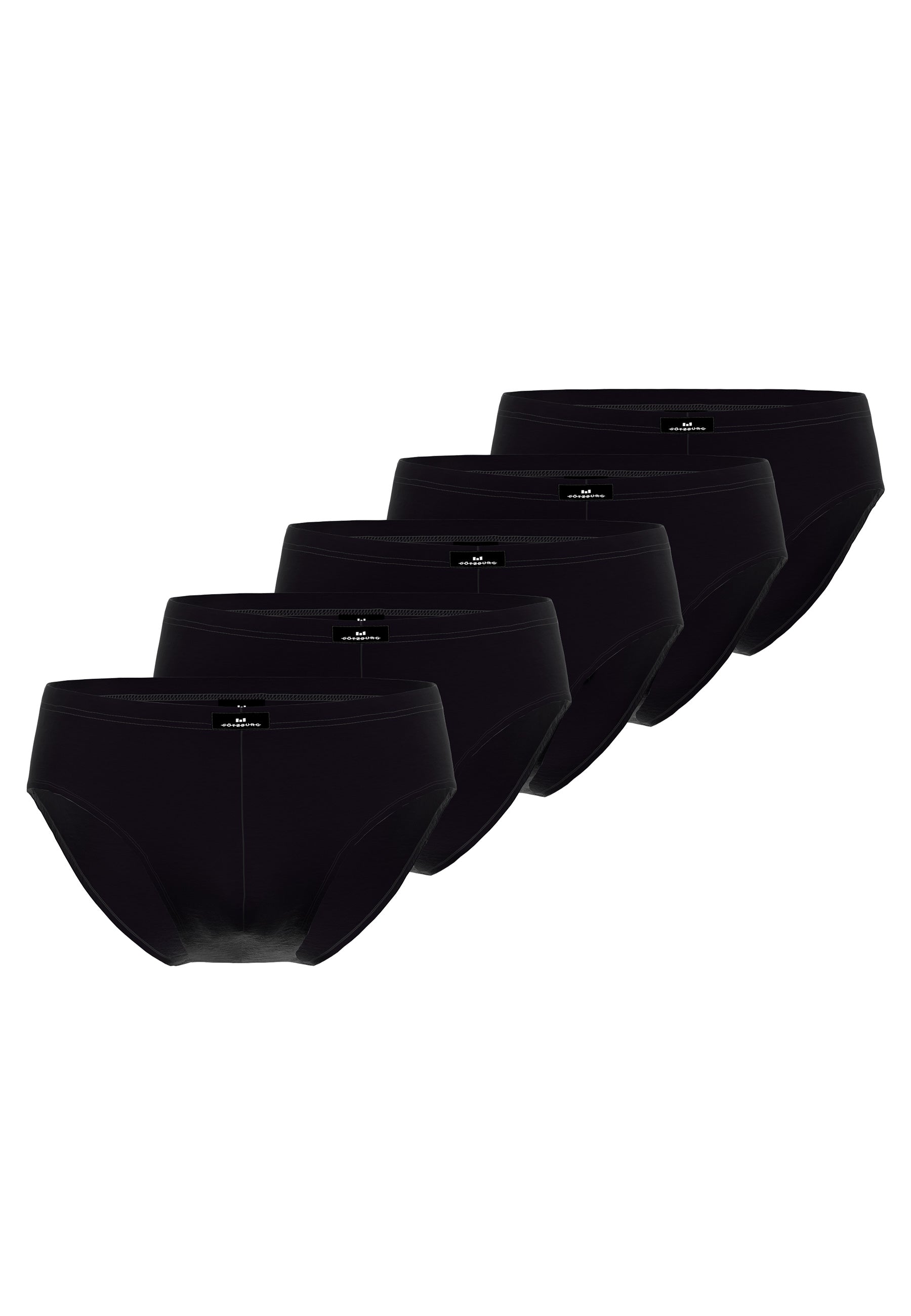 GÖTZBURG Herren Sport-Slip schwarz uni 5er Pack