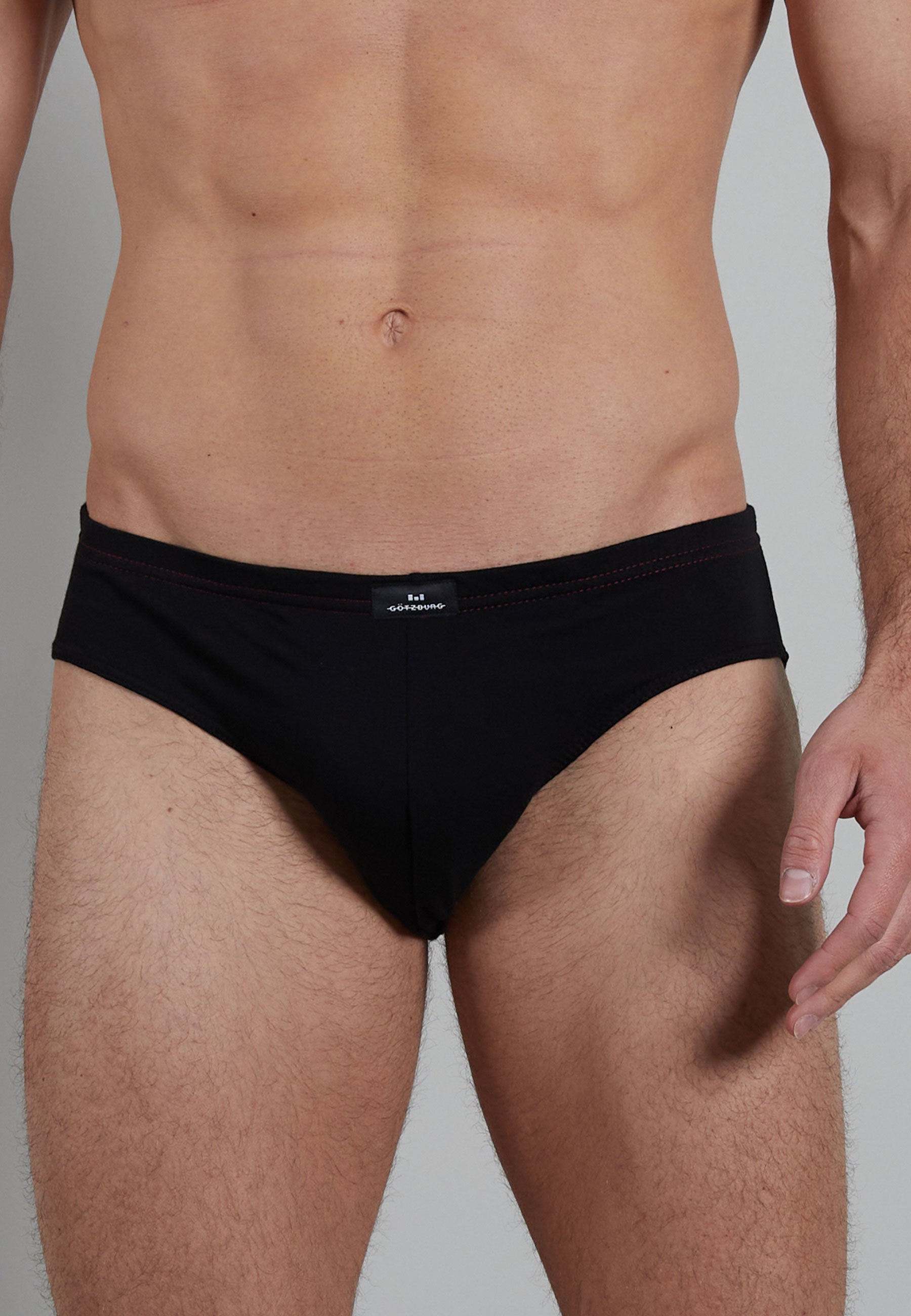 GÖTZBURG Herren Sport-Slip schwarz uni 5er Pack
