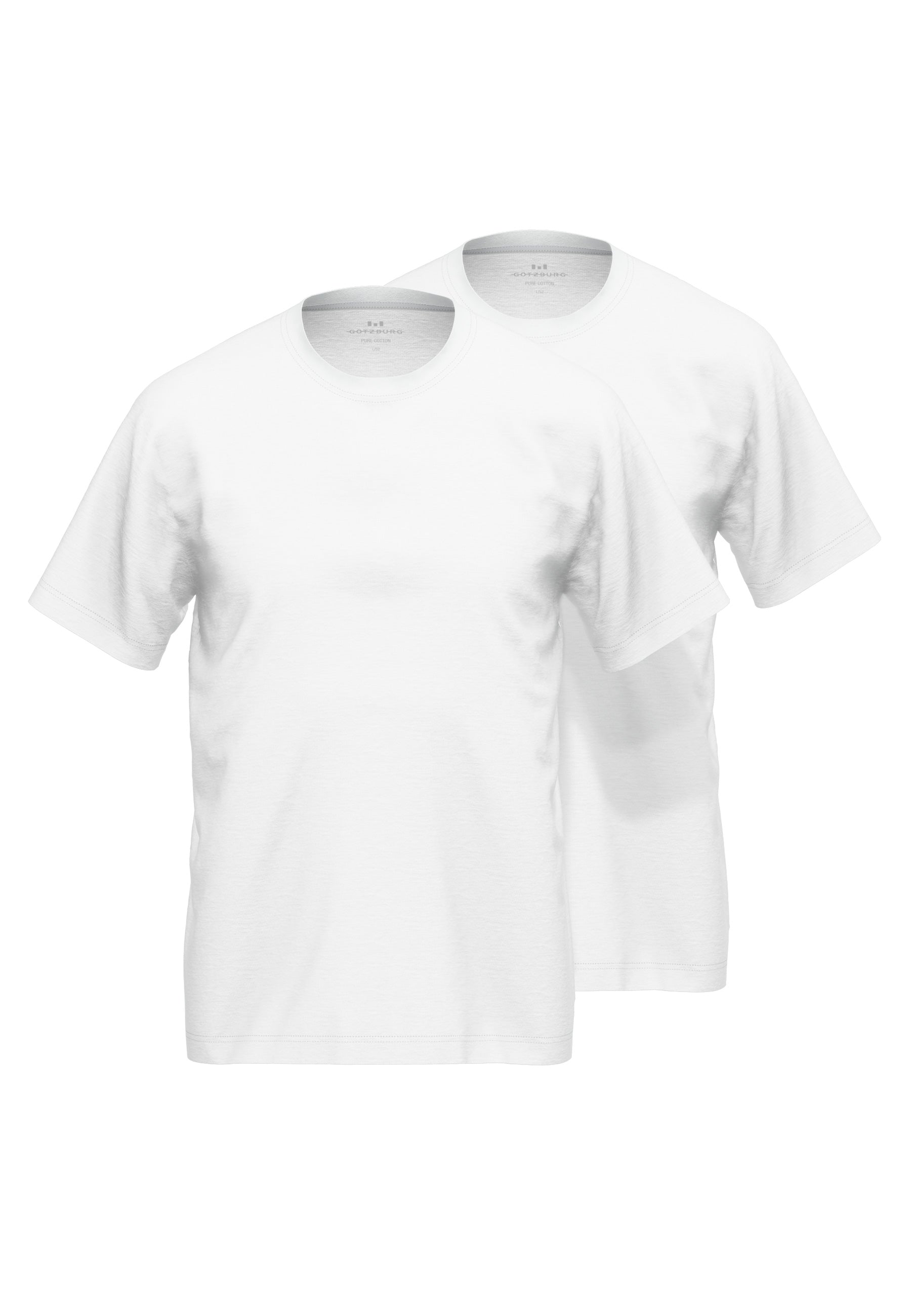 GÖTZBURG Herren T-Shirt weiß uni 2er Pack