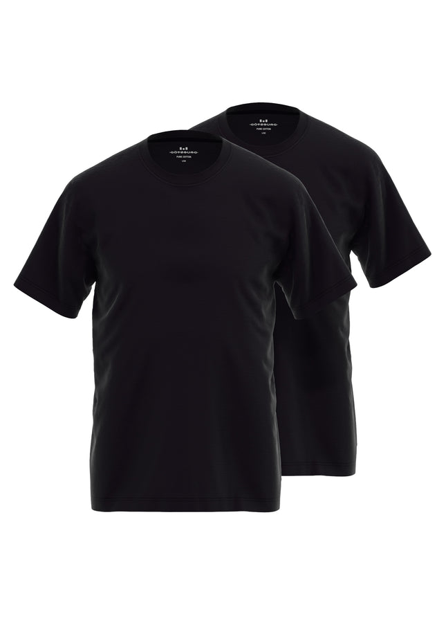 GÖTZBURG Herren T-Shirt schwarz uni 2er Pack